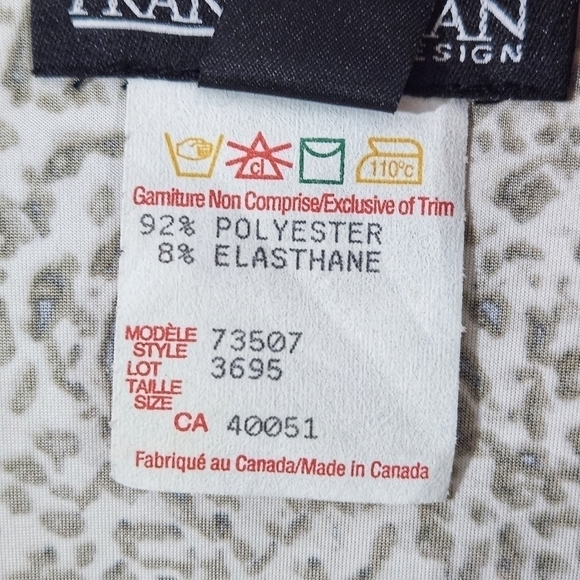 Vintage Frank Lyman Design Long Sleeve  Leopard Print Lace Hem - Picture 5 of 10